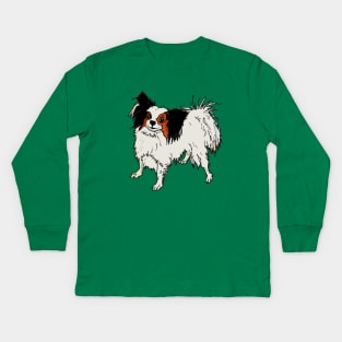 Papillon Dog Kids Long Sleeve T-Shirt